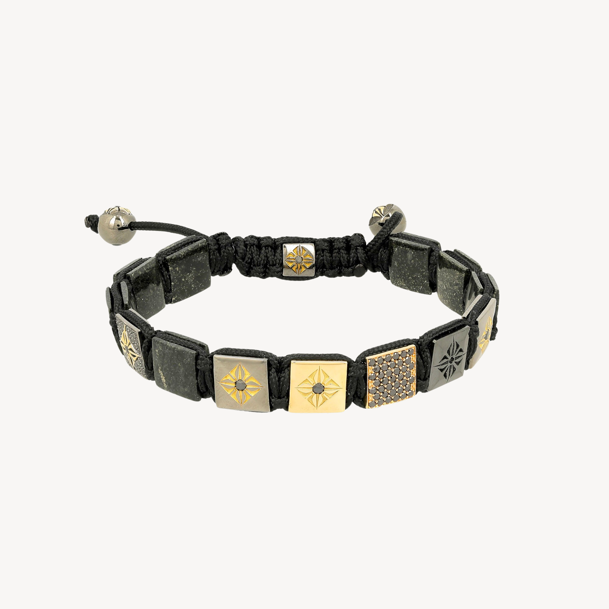 Sos Embossed Black Diamond Bracelet