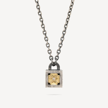 Two Sides Diamond Necklace Silver Gold