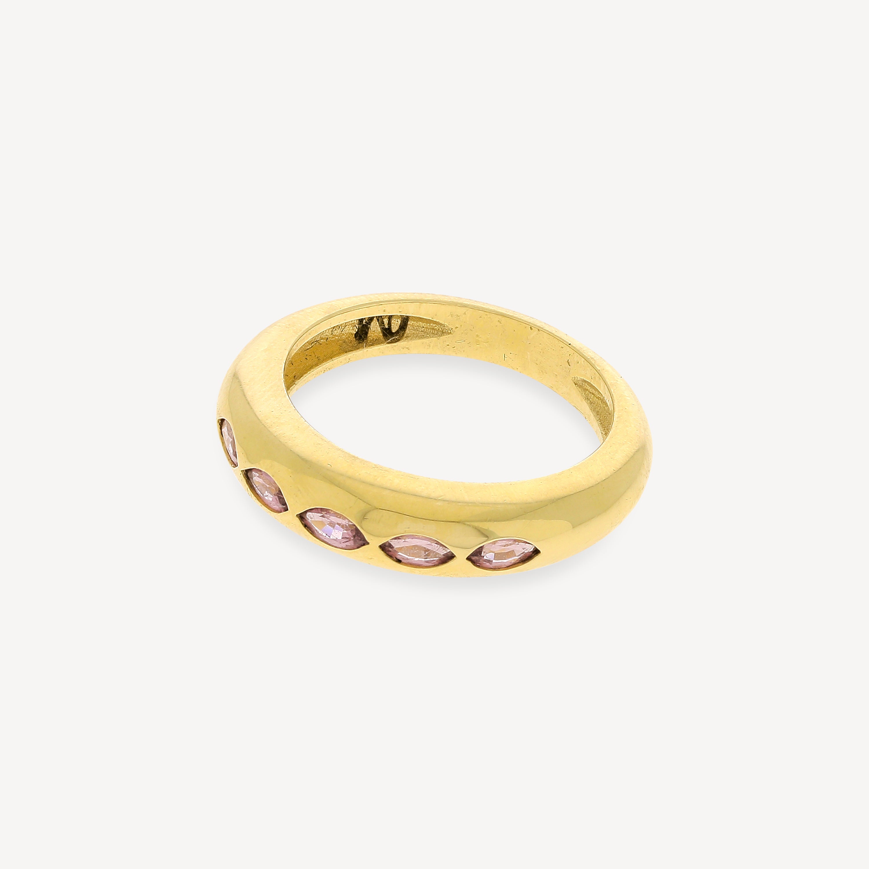 5 schmaler Marquise-Granat-Ring