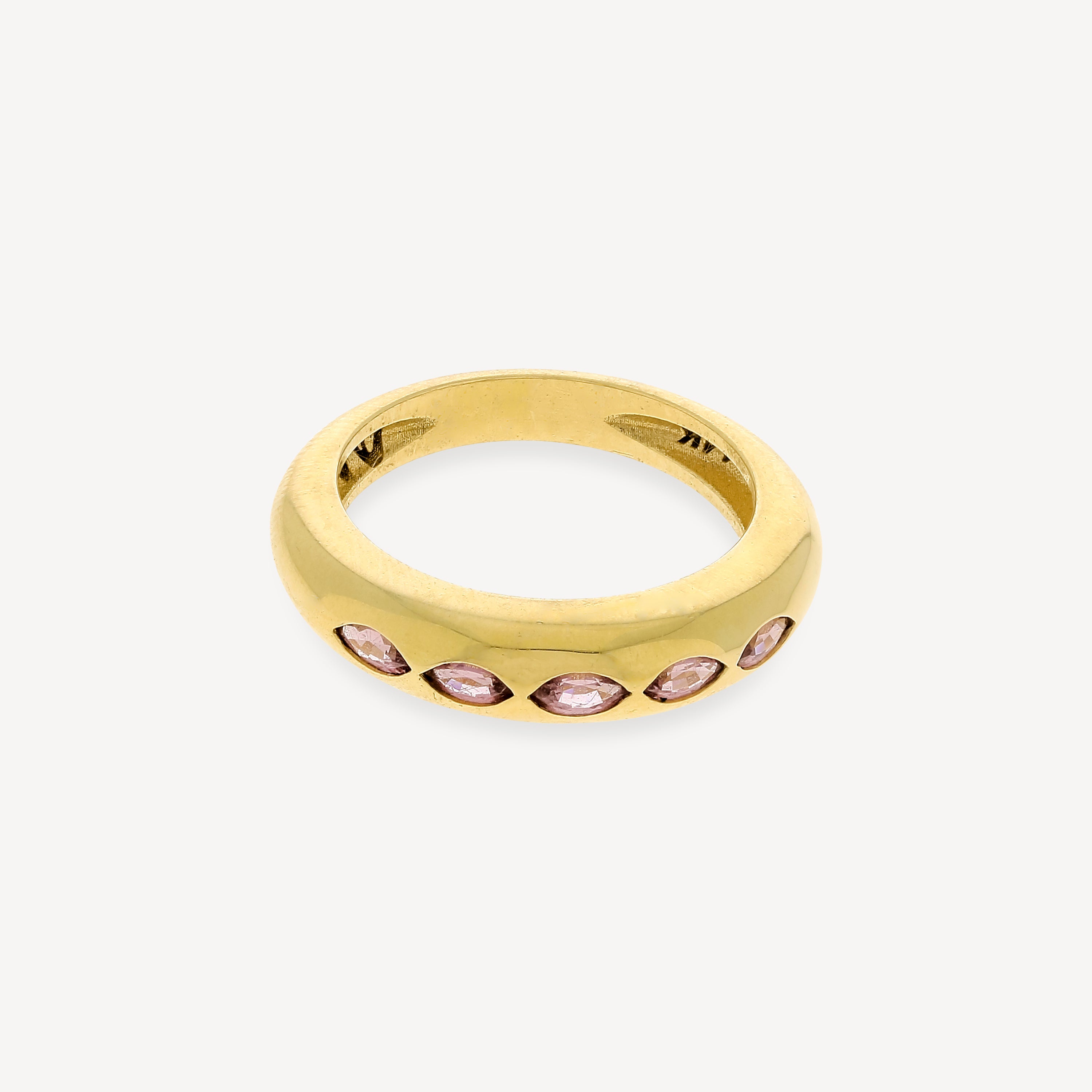 5 schmaler Marquise-Granat-Ring