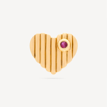 Stud Red Heart Dot Ruby