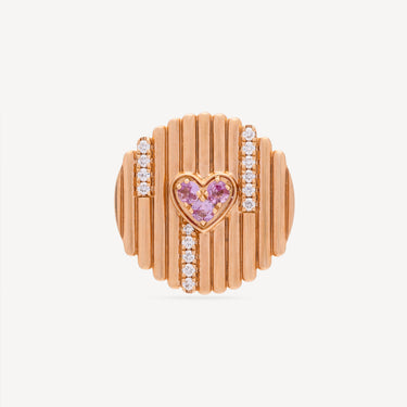 Textured Pink Heart Earring