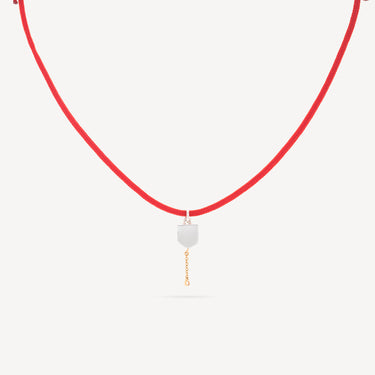 Collier Blason M Rouge Or Diamant Charm Shine Baby