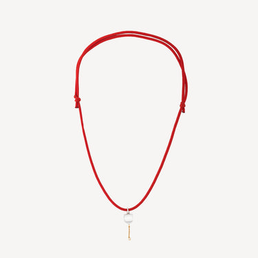 Collier Blason M Rouge Or Diamant Charm Shine Baby