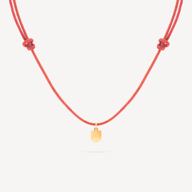 Collier Cordon Blason M Rouge Or Jaune