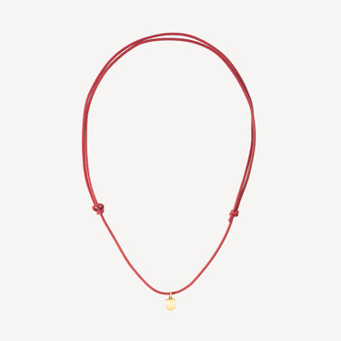 Collier Cordon Blason M Rouge Or Jaune