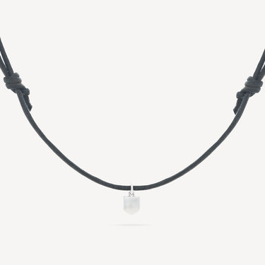 Collier Cordon Blason M Noir Or Blanc