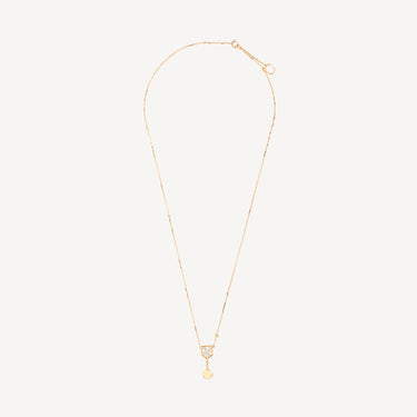 Collier Chaine Blason M Pavé Diamants Charm Disco