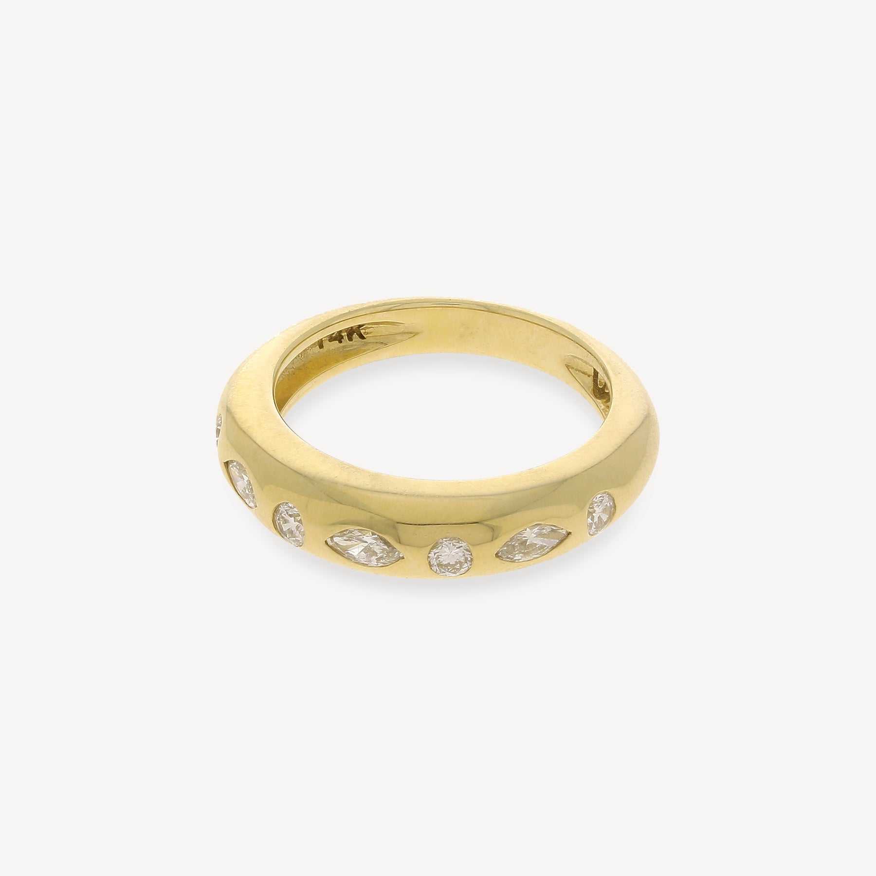 Bague 9 Round and Marquise Diamond Skinny