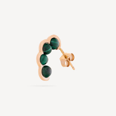 Boucle d'Oreille Coco Beach Or Rose et Perles Malachites