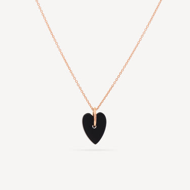 Collier Angèle Mini Onyx Heart Or Rose