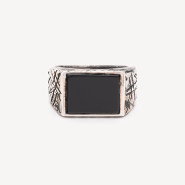 Bague Rectangulaire Argent Onyx