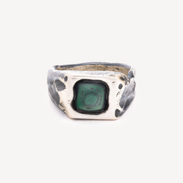 Bague Geologic Argent Malachite