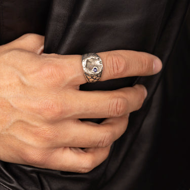 Bague Héphaïstos Argent Saphir