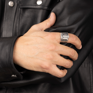 Bague Héphaïstos Argent Diamant Noir