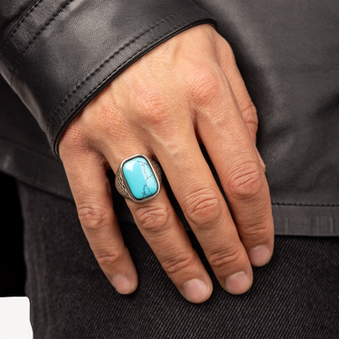 Bague Geologic Rectangle Turquoise
