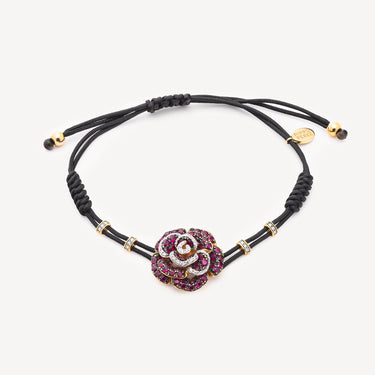 Bracelet Rose Rubis Diamants
