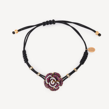 Bracelet Rose Rubis Diamants