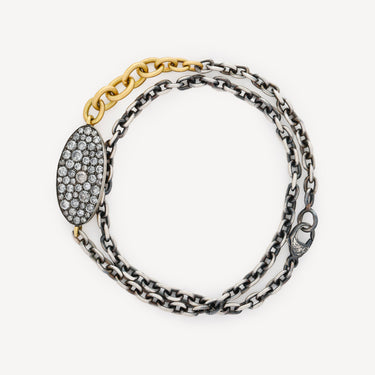 Bracelet Ovale Ten Tables Or Argent