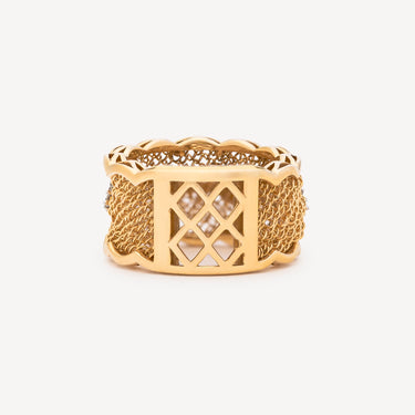 Bague Bandeau Dentelle Diamant Pavé