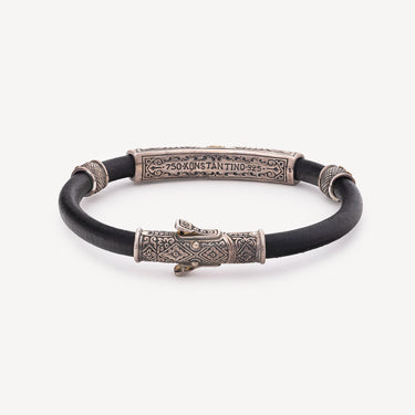 SILVER GOLD ONY LEATHER BRACELET