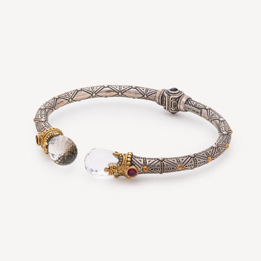 SILVER GOLD CRYSTAL CORUNDUM BRACELET