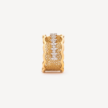 Boucle d'Oreille Dentelle Or Diamant
