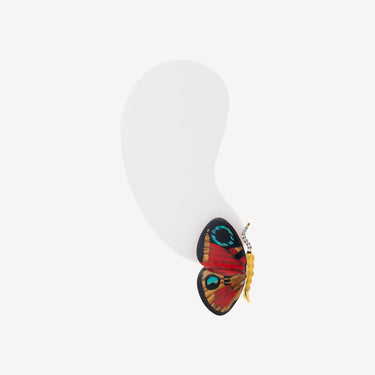 Boucles d'Oreilles Marquetry Butterfly Red and Blue