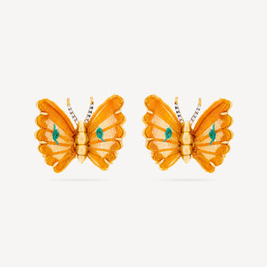 Boucles d'Oreilles Horse Mane Butterfly Orange