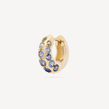 Boucle d'Oreille Cosmos Huggie Blue Saphir