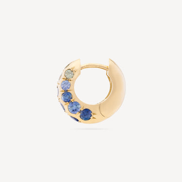 Boucle d'Oreille Cosmos Huggie Blue Saphir