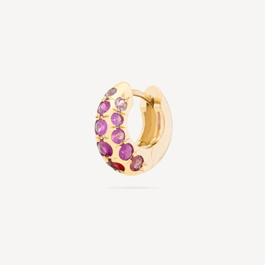 Boucle d'Oreille Cosmos Huggie Pink Saphir