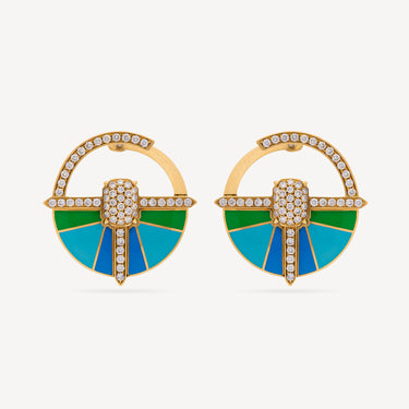Boucles d'Oreille Mini Hiba Bleues