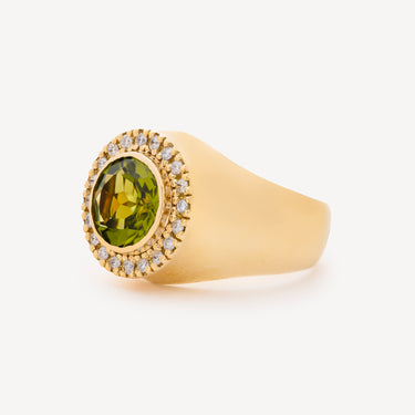 Bague Pinky Péridot Diamants