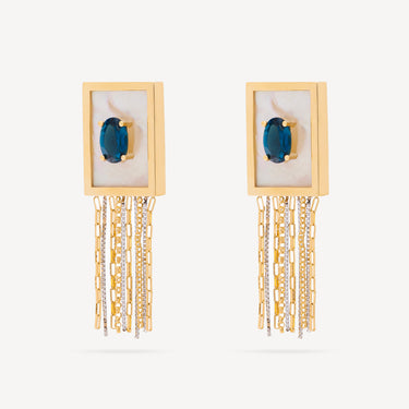 Boucles d'Oreille Nacre Fringe