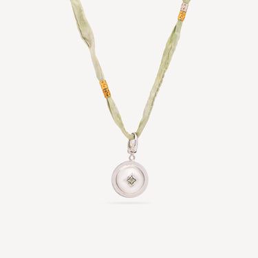 Collier Sari Coco Argent Emeraude Saphir