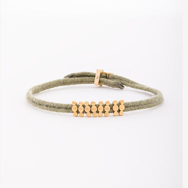 SMALL KHAKI GREEN CORD BRACELET 8 EL7 YG