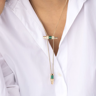 Collier Empire Rondelle Malachite