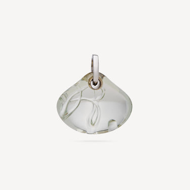 Green Amethyst Flower of Life Pendant in White Gold