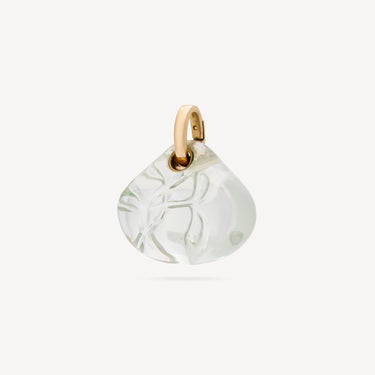 Green Amethyst Flower of Life Pendant in Yellow Gold