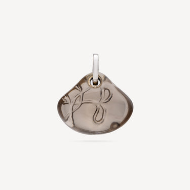 Flower of Life Smoky Quartz Pendant in White Gold
