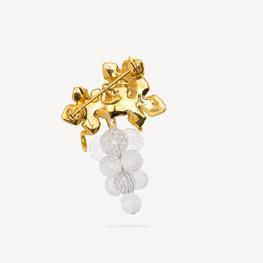 Crystal Grapes Brooch