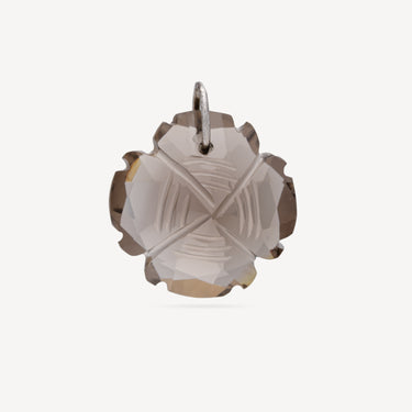 Pink Smoky Quartz Flower Pendant