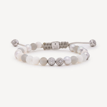 Bracelet 6mm Non Braided Gris Blanc