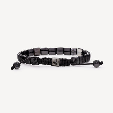Bracelet 6mm Lock Black And Grey