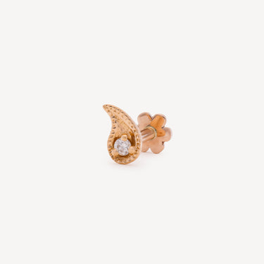 Stud Diamond Paisley Threaded Rose Gold