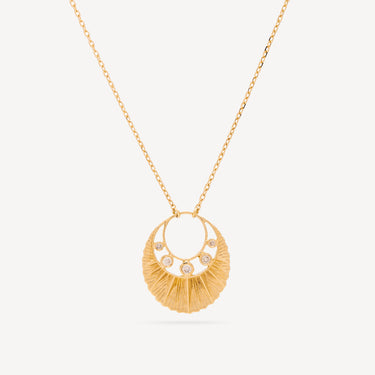 Collier Five Diamonds Moon Crescent