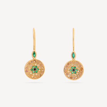 Boucles d’oreilles Yellowstone Emeraudes Saphirs