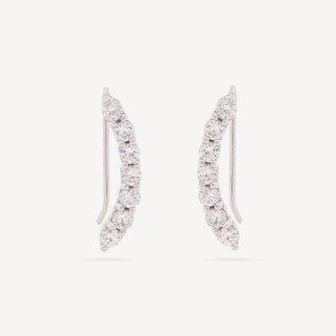 Boucles d’Oreille Montantes Argent Diamants