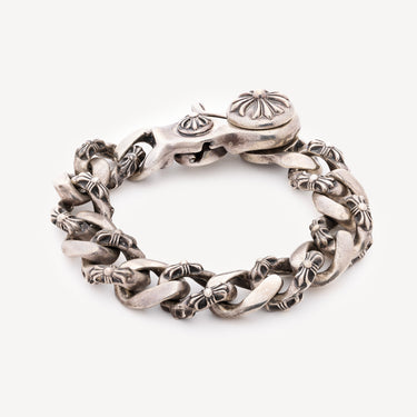 Bracelet Crochet Argent Maillons Croix